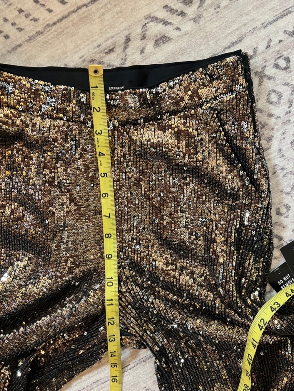 Express Metallic Sequin pants with pockets - Bronze - Picture 7 of 11